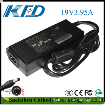 Adapter for Toshiba 19V3.95A with 5.5*2.5mm Connecter, CE Approved, Two Years Warrenty
